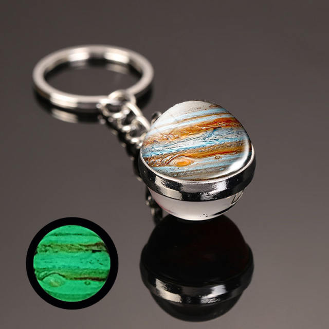 luminous universe solar system ball bead keychain