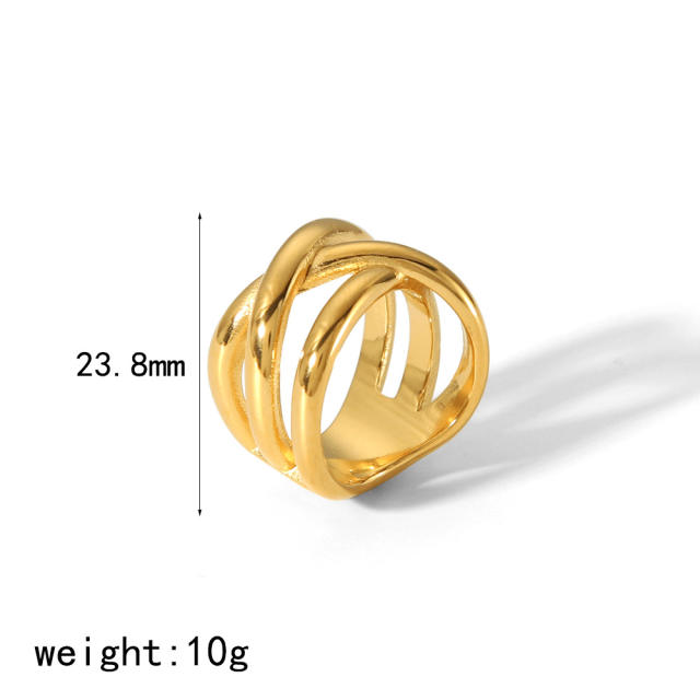 18KG diamond stainless steel finger rings chunky rings
