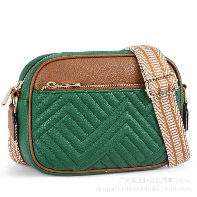 Easy match quilted pattern PU leather women crossbody bag casual bag