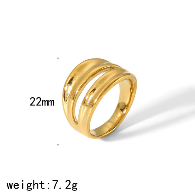 18KG diamond stainless steel finger rings chunky rings