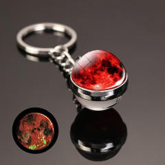 luminous universe solar system ball bead keychain