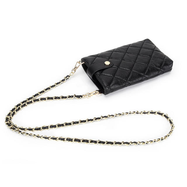 Classic Genuine Leather quilted pattern mini phone bag crossbody bag for women