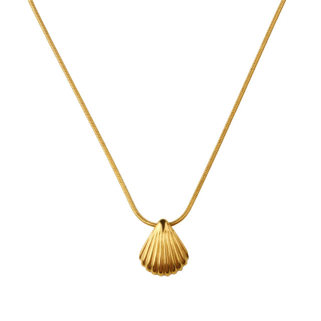 Dainty ocean series shell charm stainless steel necklace
