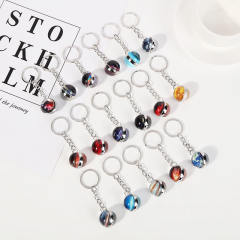 luminous universe solar system ball bead keychain