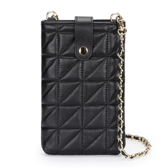 Classic Genuine Leather quilted pattern mini phone bag crossbody bag for women