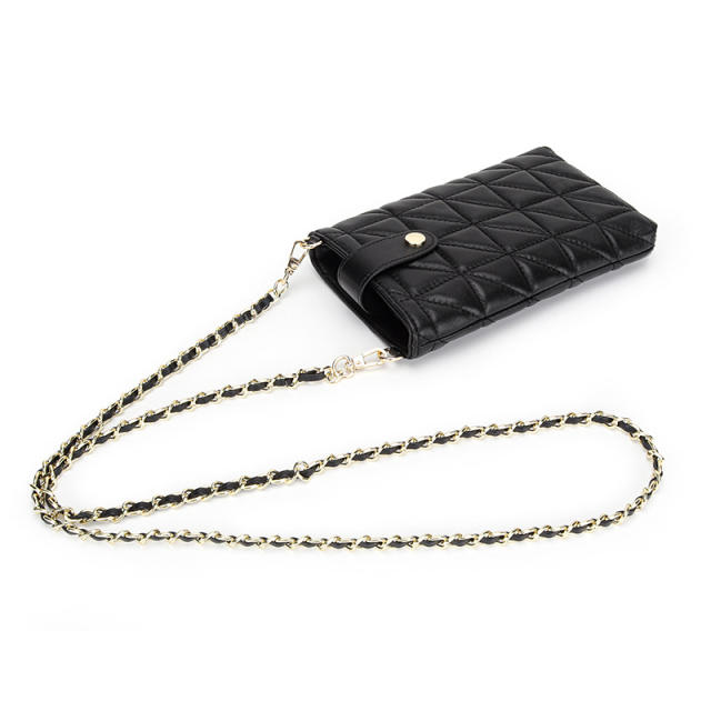 Classic Genuine Leather quilted pattern mini phone bag crossbody bag for women