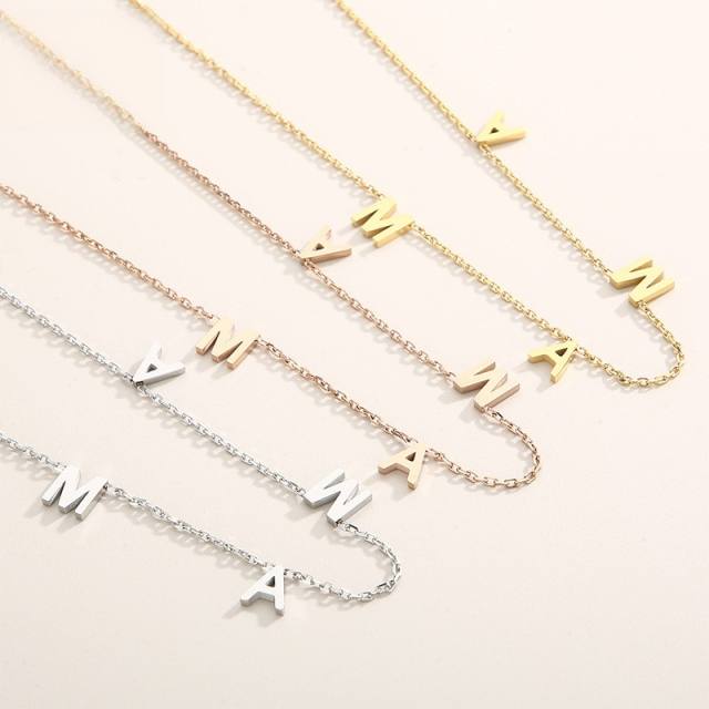 Dainty MAMA letter stainless steel choker necklace