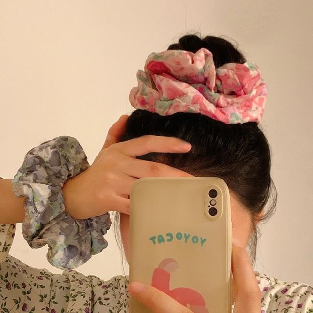 Romantic floral large size scrunchie