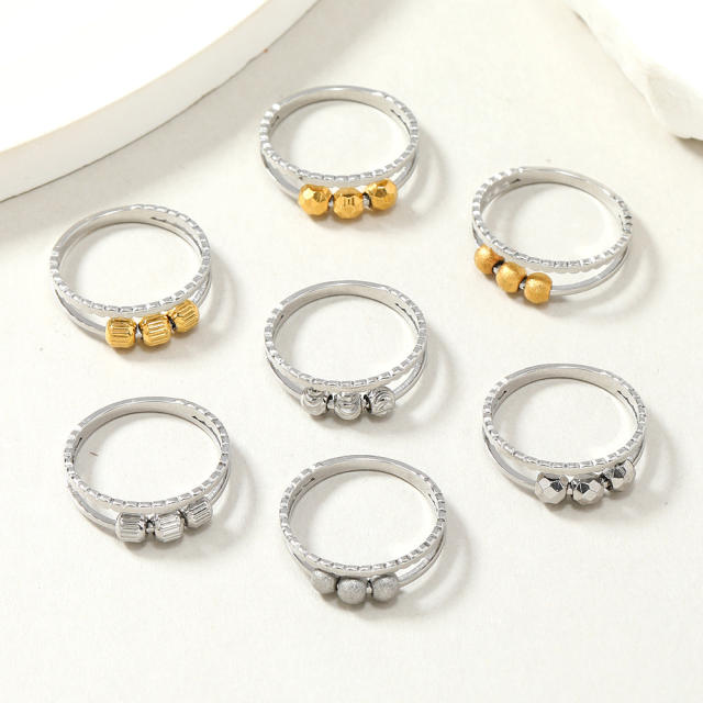 Creative stainless steel fidget rings