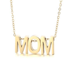 MOM letter dainty stainless steel necklace