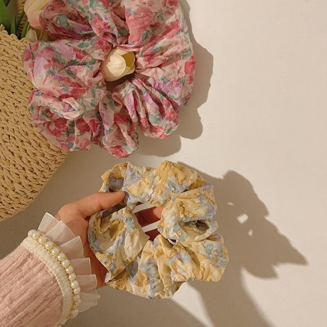 Romantic floral large size scrunchie