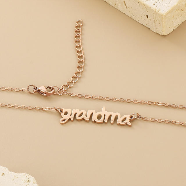 Dainty grandma letter stainless steel necklace mother's day gift