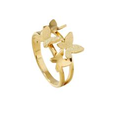 Korean fashion frosted butterfly stainless steel finger rings