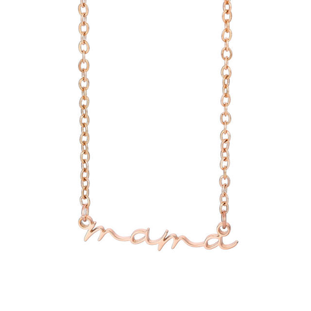 Dainty mama letter stainless steel necklace