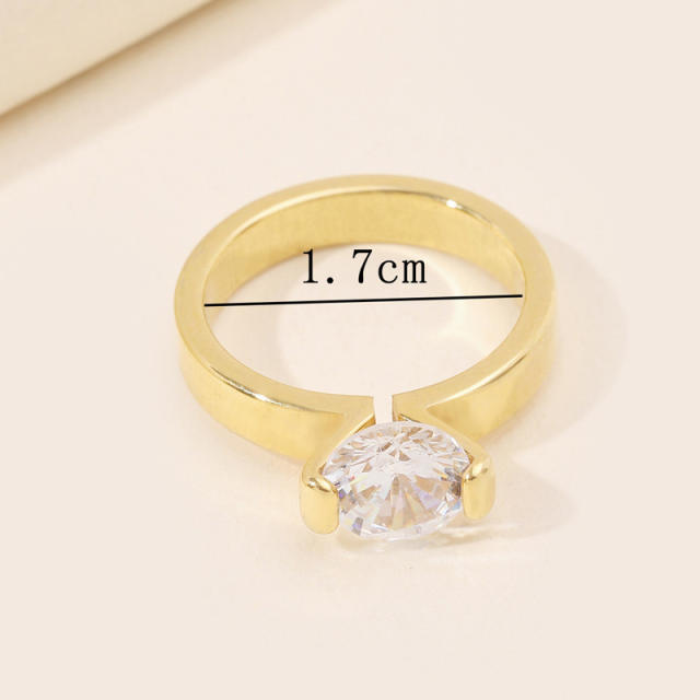 Delicate diamond stainless steel finger rings