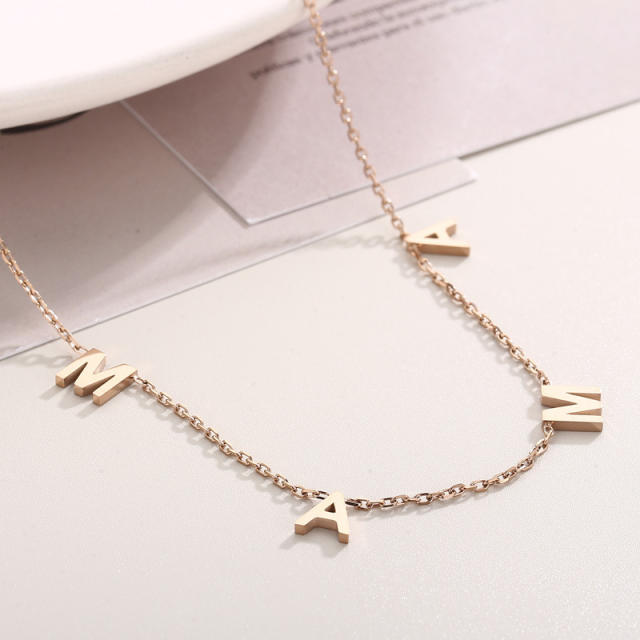 Dainty MAMA letter stainless steel choker necklace