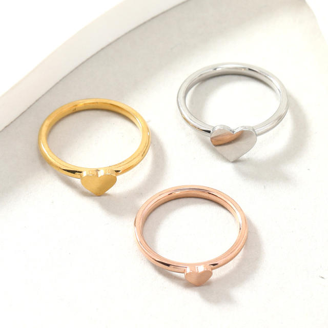 Korean fashion easy match heart stainless steel rings