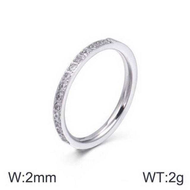 Creative easy match diamond stainless steel rings stackable rings