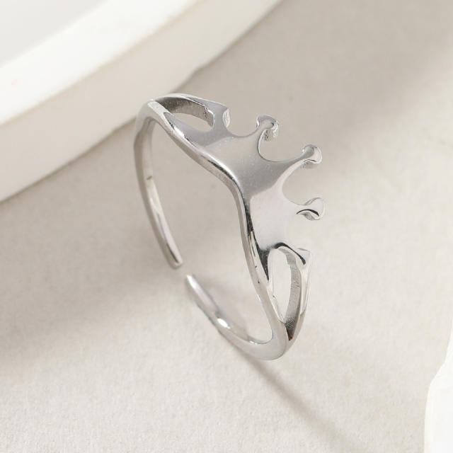 Delicate crown stainless steel finger rings