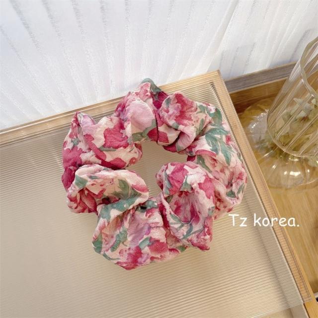 Romantic floral large size scrunchie