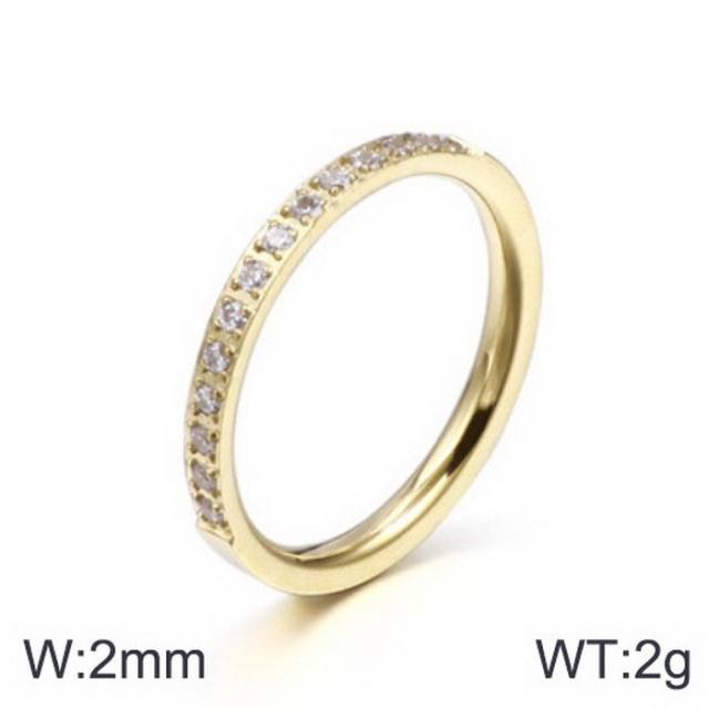 Creative easy match diamond stainless steel rings stackable rings