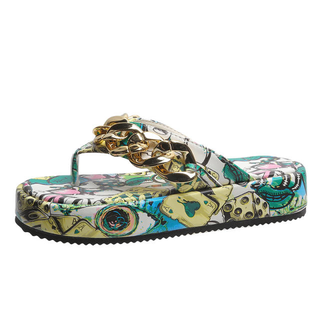 Summer chic flip flops platform slippers