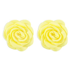 Summer colorful fabric rose flower camellia flower studs earrings