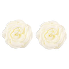 Summer colorful fabric rose flower camellia flower studs earrings