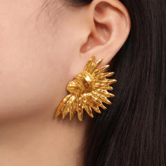Unique design stainless steel chunky earrings