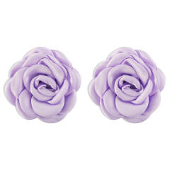 Summer colorful fabric rose flower camellia flower studs earrings