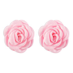 Summer colorful fabric rose flower camellia flower studs earrings
