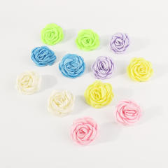 Summer colorful fabric rose flower camellia flower studs earrings