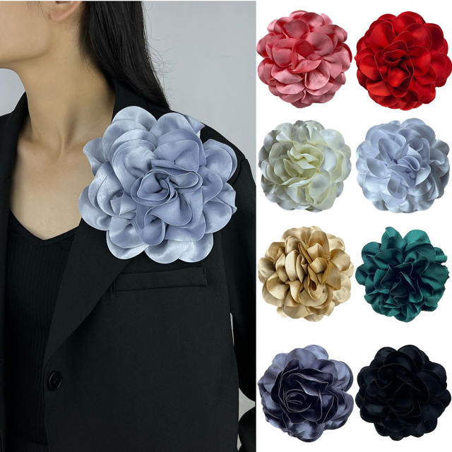 19cm elegant plain color stain flower brooch