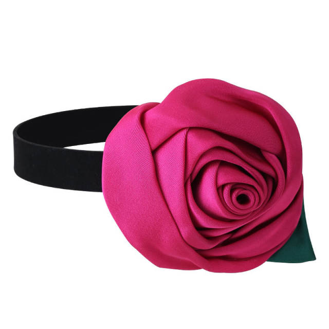 Hot sale colorful rose flower velvet choker necklace