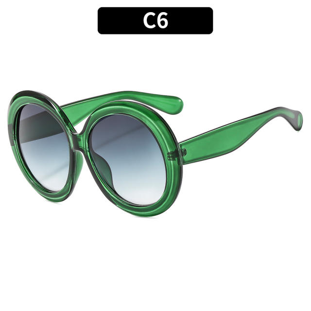 Occident fashion Oversize round shape sunglasses