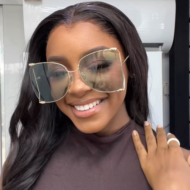 Oversized pearl bead women sunglasses