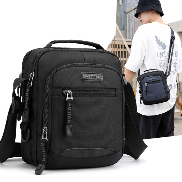 Korean fashion plain color small bag crossbody bag for men