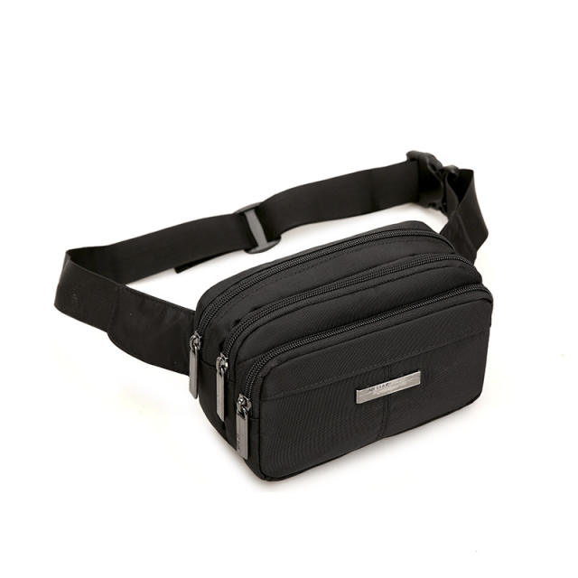 Nylon material multi layer funny pack waist bag for men women