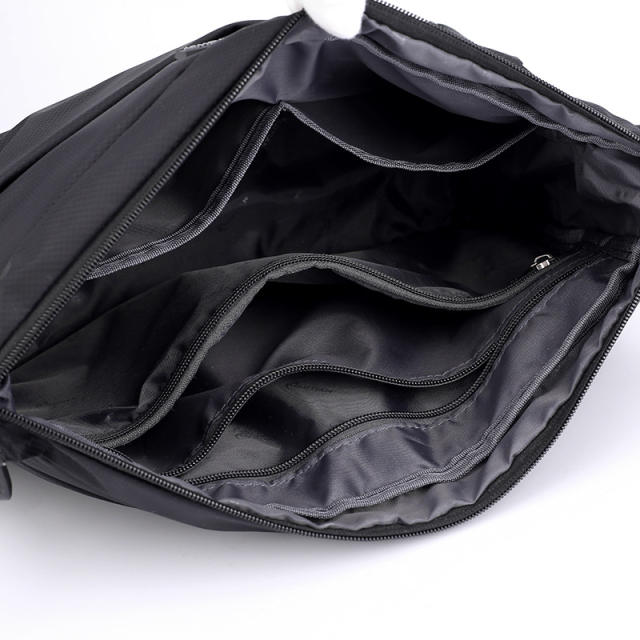 Korean fashion plain color large capacity crossbody bag for men