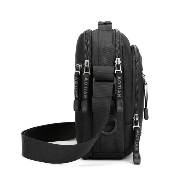 Korean fashion plain color small bag crossbody bag for men
