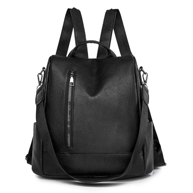 Large capacity PU leather backpack