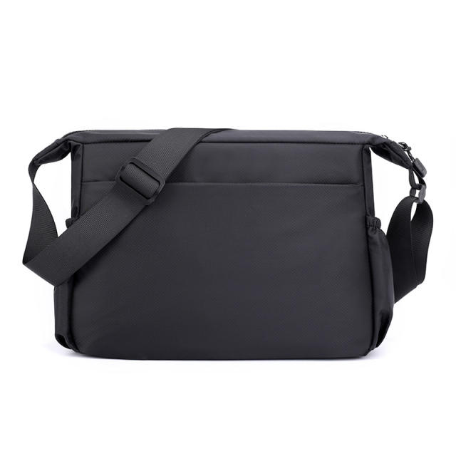 Korean fashion plain color large capacity crossbody bag for men