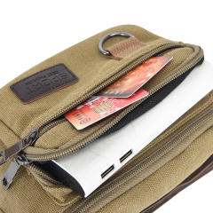 Casual canvas material funny pack waist bag for men
