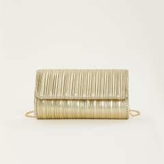 MINI fold pattern gold silver PU leather women clutch bag