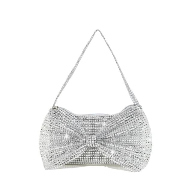 MINI size cute bow blingbling diamond evening bag clutch