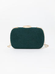 Spring summer colorful string braid pattern box clutch bag evening bag