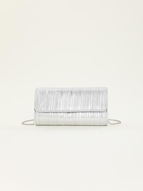 MINI fold pattern gold silver PU leather women clutch bag
