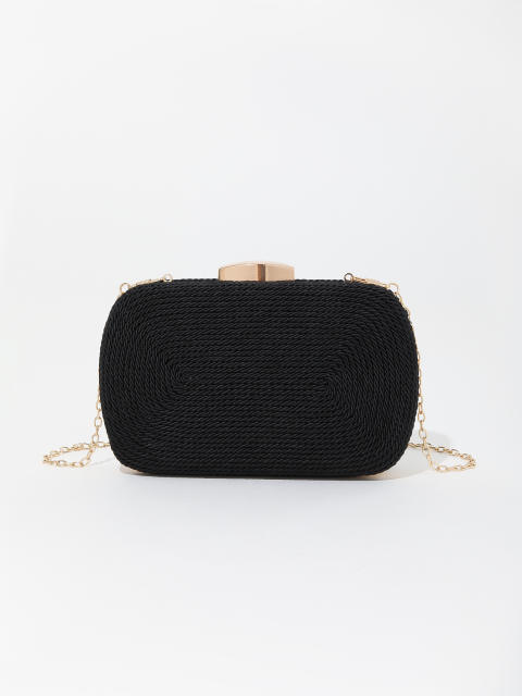 Spring summer colorful string braid pattern box clutch bag evening bag