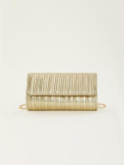 MINI fold pattern gold silver PU leather women clutch bag