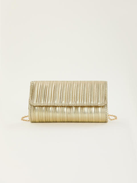 MINI fold pattern gold silver PU leather women clutch bag
